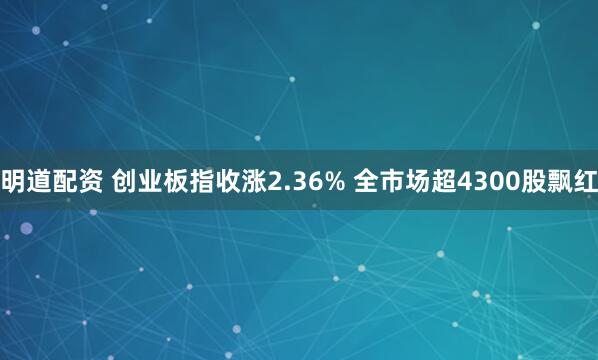 明道配资 创业板指收涨2.36% 全市场超4300股飘红